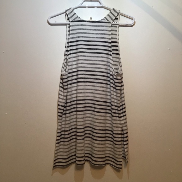 Aritzia Wilfred Free Heathered Black/Grey/White Stripped Ornella Tank - Picture 3 of 3